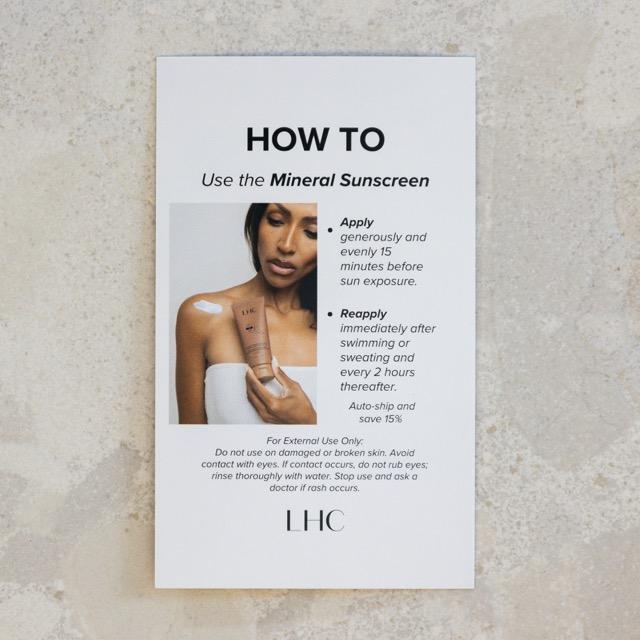 Invisible Broad Spectrum Mineral Sunscreen How-To Cards